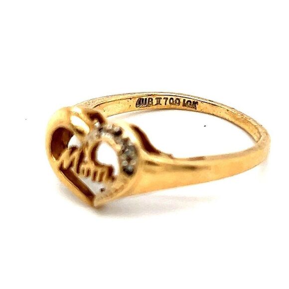 10k Diamond Heart Mom Ring - Picture 3 of 5